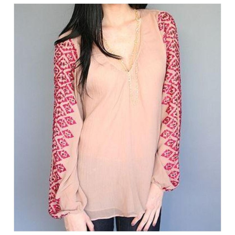 Chelsea Flower Silk Blouse w Embroidery